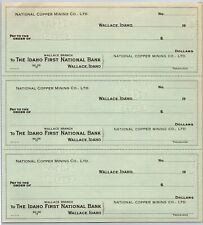 National Copper Mining Company Wallace, Idaho - Bank Check Sheet c1930's-40's picture