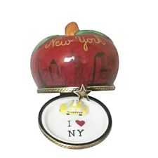 Rochard Limoges I Love New York Apple Trinket Box Removable Taxi picture