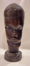 Vintage HandCarved African Male Head Bust Tanzania 9