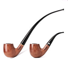 Long Stem Churchwarden Pipe Handmade Wooden Smoking Tobacco Pipe With 2 Stems picture