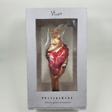 Pottery Barn Blown Glass Reindeer Vixen Ornament picture