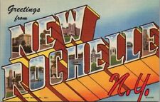 NEW ROCHELLE, New York Large Letter Postcard Multi-View / Curteich Linen - 1952 picture