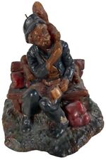 Rare Candle Old Man Sitting Bench Feeding Squirrels Unlit Collector Find Wax 7