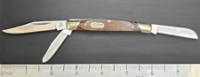 Buck 373 Trio 3 Blade Pocketknife DC 2022 Brown Wooden Scales EXL USED EDC picture