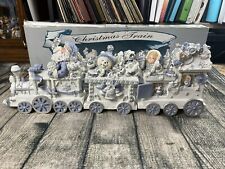 Vintage Christmas Train By Lincolnshire 2001 Santa Toys Children Blue White picture