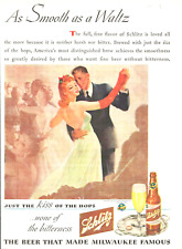 1943 WWII SCHLITZ BEER bottle art PRINT AD waltz dancing women Milwaukee picture