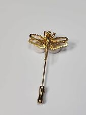 Dragonfly Stick Pin Intricate Detailing Gold Color Metal  picture