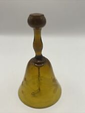 Vintage Green Brown Glass Bell Z8 picture