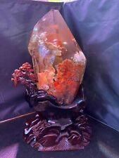 17.6LB Natural Red Ghost Phantom Crystal Quartz Point Mineral Specimen Gift picture