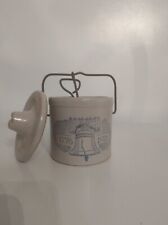 Vintage Americana Liberty Bell Bicentennial Stoneware Crock with Lid  picture