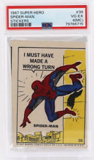 1967 Marvel Comics Super Hero Stickers #39 SPIDER-MAN PSA 4 picture