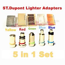 Dupont Lighter Gas Refill Adapters 5 in 1 set Yellow/Red/Green/blue Caps picture