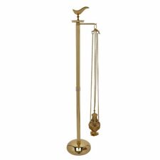 Polished Brass Round Base Censer and Boat Stand for Churches or Sanctuary, 51 In picture