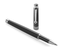 Montegrappa Piacere Black Micra Ball Point Pen With Chrome Accents New In Box picture