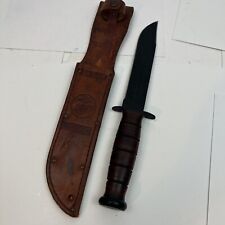 Vintage USMC KA-BAR Olean USA Fixed Blade Knife With Orig Sheath picture