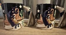 Southwest (set of 5) ceramic mugs with Kokopelli and wolf handles picture