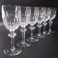 6 Waterford Curraghmore Clear Crystal Sherry Glasses Goblets Faceted Wafter Stem picture