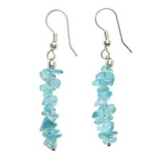 CHARGED Blue Apatite Crystal Chip Earrings REIKI Energy ZENERGY GEMS™ picture