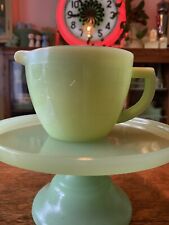 Vintage Jeanette 2 Cup Jadeite Uranium Green Glass Measuring Pitcher GLOWS picture