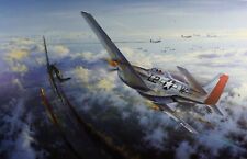 Simon Atack Final Victory Robin Olds Mustang WW2 multi-signed + artist's letter picture