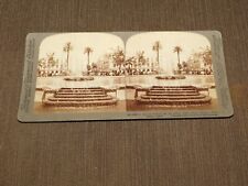 VINTAGE STEREOVIEW STEREOSCOPE CARD PLAZA  ALFONSO XIII JEREZ SPAIN 1902 picture
