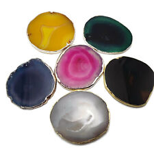 Agate Coaster Geode Round Slices Pink Green Yellow Blue Brown Gray Size 2.5