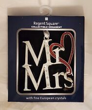 Regent Square Christmas Ornament w Fine European Crystals: Mr. & Mrs. / Wedding picture