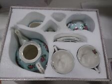 NEW BTaT- Floral Tea Set Tea cups 8oz Tea 38oz Creamer and Sugar Set picture