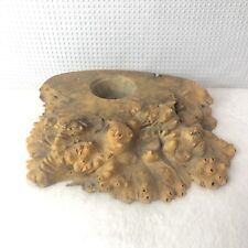 Large Natural Maple Burl Wood Hand Carved Candle Holder picture
