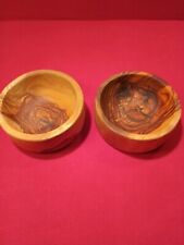 2 VINTAGE HAND CARVED STASH , RING DISH ,JEWELRY TRAY 3 INCH BEAUTIFULY CARVED picture