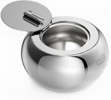 Ashtray, Newness Stainless Body Diameter: 3.88 Inches, Small Size, Silver  picture