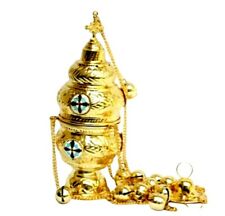 Big Orthodox Incense burner for church 30cm hand made in Greece from Jerusalem picture