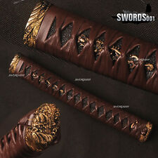 Real Black Rayskin Tsuka brass kashira Handle for Japanese Samurai Katana sword picture