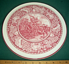 Antique Royal Fenton 11” Platter Red Transferware Staffordshire P Jones Serapis picture