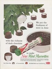 Freshness of mint in Crème Mint Marsettes candy ad 1959 picture