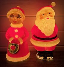 Vintage Mrs. Claus and Santa Union Products Table Top Christmas Blow Mold 14