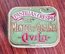 ANTIQUE OLD SPANISH COCAINE MEDICINE TIN EMPTY BOX EARLY 1900. PHARMACY. CRESPO. picture