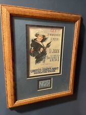 Gee, I Wish I Were A Man I’d Join The Navy, Framed Postcard / Stamp picture