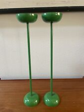Vintage Mid Century Modern Green Enamel Candle Holders  picture