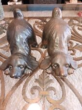 Vintage 1930 PM Craftsman Cocker Spaniel Puppy Bookends Brass Plated picture