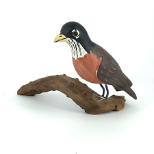 Vintage Hand Painted Robin On Driftwood base picture