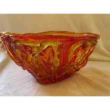Vintage Unique MCM Funky Orange and Yellow Acrylic Bowl picture