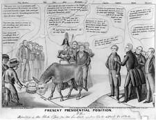 Present Presidential position,Political Cartoon,1846,Oregon Territorial Dispute picture