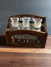 Vintage Hand Carved 70’s Spice Rack 6 Pc  picture