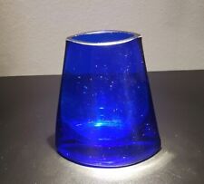 Cobalt Glass Vase Curved 4 inches picture