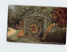 Postcard Floral Clock Gladwin Park Detroit Michigan USA picture