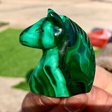 102G Rare Natural Malachite quartz hand Carved Crystal horse Healing picture