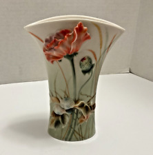 Franz Porcelain Poppy Dream Enchanted Garden Vase FZ00716 6 inch 3D Signed picture