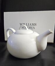 New Williams-Sonoma White High Fired Porcelain Teapot 47 Oz picture