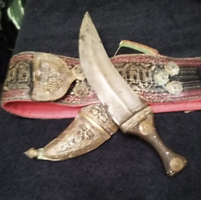 Antique  Yemeni Thouma  Khanjar Dagger Jambiya HandmadeBelt Metallic Theads RARE picture